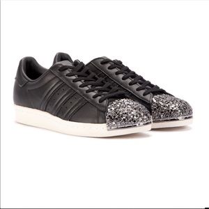 3d Nwt Metal 80's Black Superstar Sneakers Adidas Toe R3jq4AL5